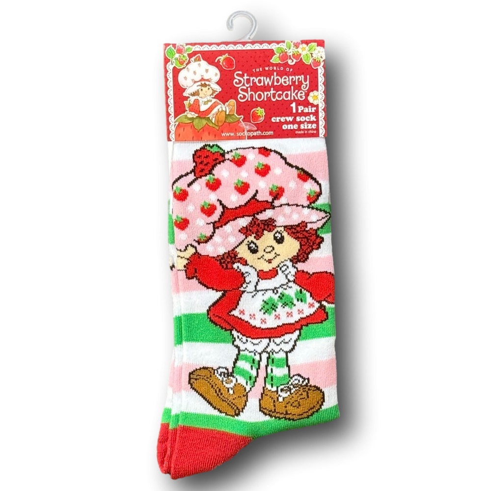 3/$20 Strawberry Shortcake Funny Novelty Crew Socks - NWT